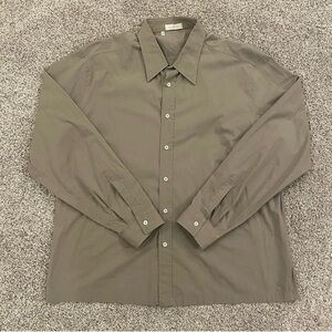 Ermenegildo Zegna Long Sleeve Beige Brown Button Up Shirt